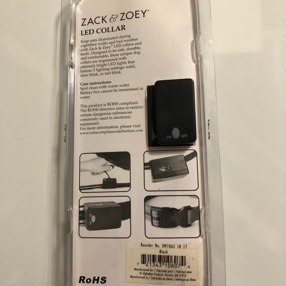 Zack & Zoey Fluorescent LED Dog Collar Black - Picture 5 of 5